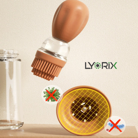 Glass oil brush with dropper cap