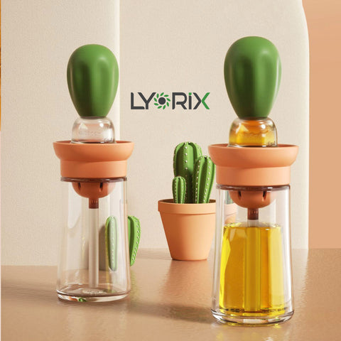 Glass oil brush with dropper cap