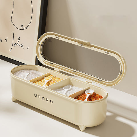 UFORU 4-Compartment Spice Organizer Box