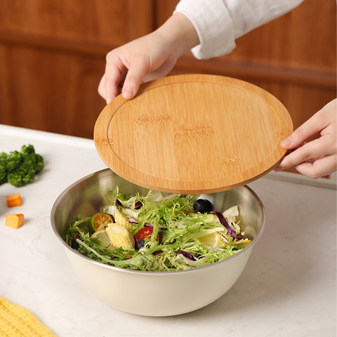 Colander & Bowl Set with Bamboo Lid