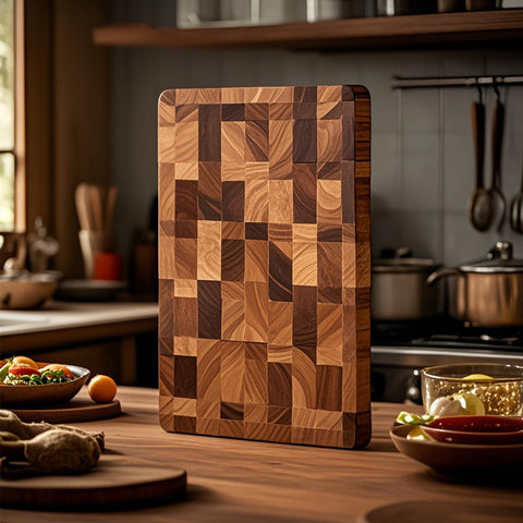 Premium End Grain Wooden Cutting Board Set
