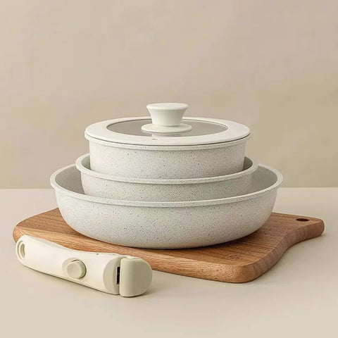 LYORIX ™ Minimalist Marble Non-Stick Cookware Set