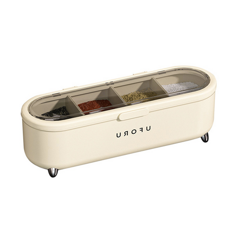 UFORU 4-Compartment Spice Organizer Box