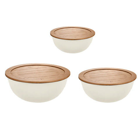 Colander & Bowl Set with Bamboo Lid