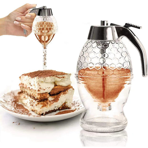 Japanese creative press-type honey jar squeeze sauce bottle plastic sealed jar funnel jar syrup pot sprinkling belt base
