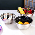 Salad bowlins style stainless steel salad bowl combo set stainless steel cooking basin American salad bowl with lid