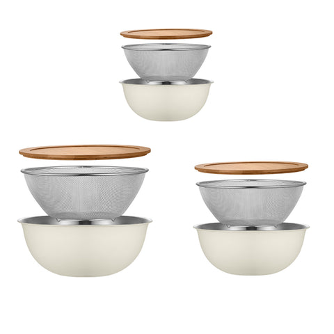 Colander & Bowl Set with Bamboo Lid