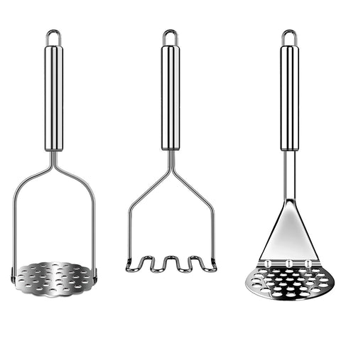 3-Piece Stainless Steel Potato Masher Set