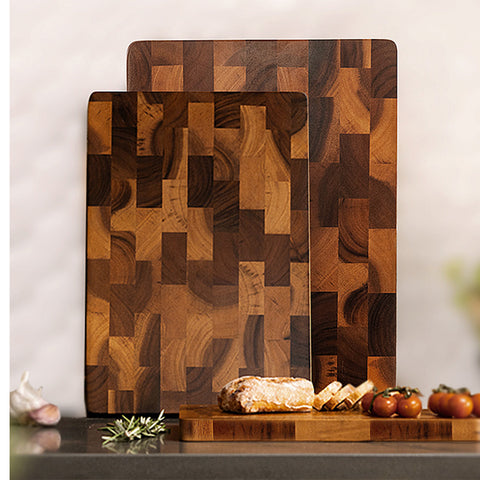 Premium End Grain Wooden Cutting Board Set