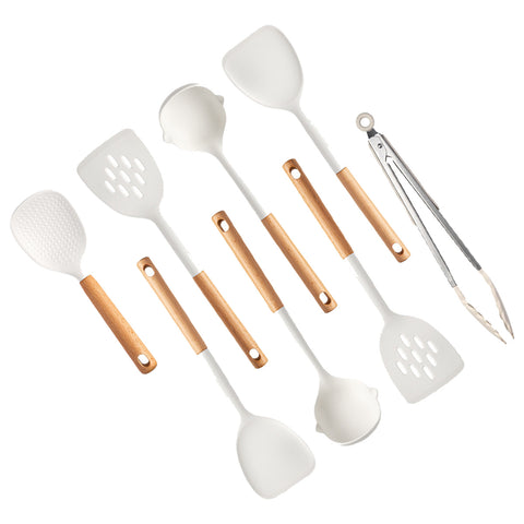 Premium Silicone & Wood Kitchen Utensil Set