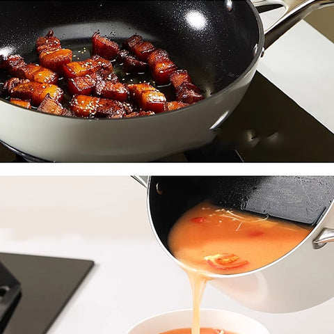 Premium Non-Stick Cookware Set with Glass Lids (4 Pieces)