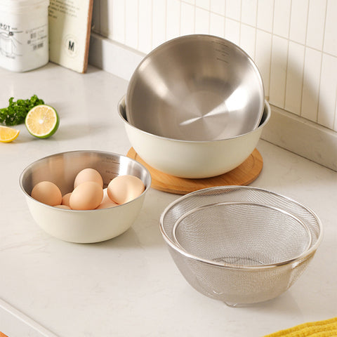 Colander & Bowl Set with Bamboo Lid