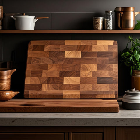 Premium End Grain Wooden Cutting Board Set