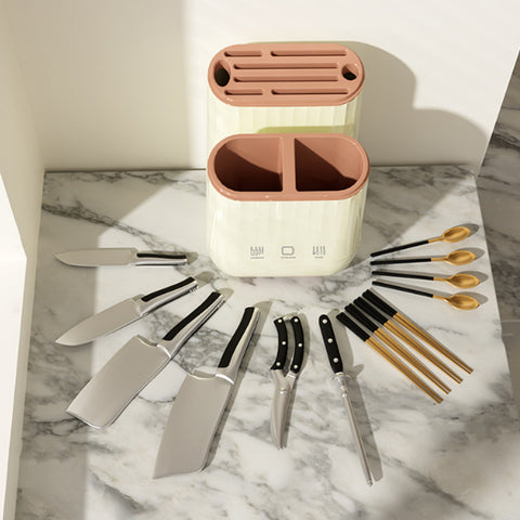 LYORIX™ Smart Knife & Utensil Organizer with Drainage
