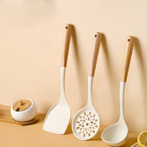 Premium Silicone & Wood Kitchen Utensil Set
