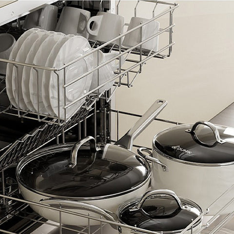 Premium Non-Stick Cookware Set with Glass Lids (4 Pieces)