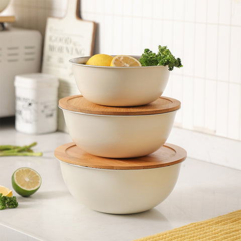 Colander & Bowl Set with Bamboo Lid