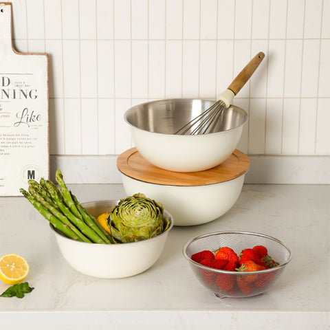 Colander & Bowl Set with Bamboo Lid