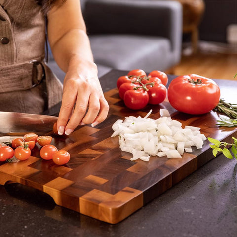 Premium End Grain Wooden Cutting Board Set