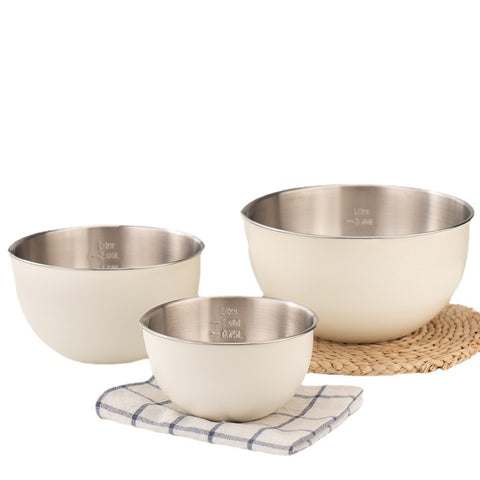Food grade 304 stainless steel egg whipping basin baking deepening splash proof stirring container bowl cake cream whipping dish