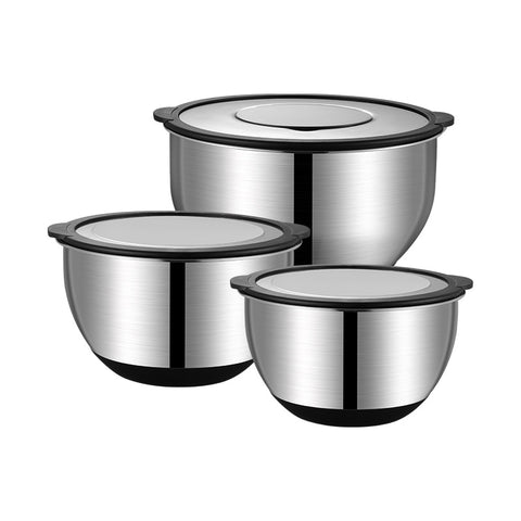 Baking Salad Basin Set Food Grade Thickened Egg Basin Silicone Bottom Non-Slip Cooking Bowl Bowl Amazon Stainless Steel