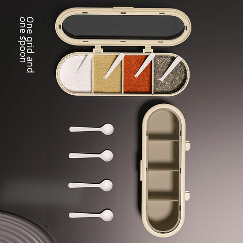 UFORU 4-Compartment Spice Organizer Box