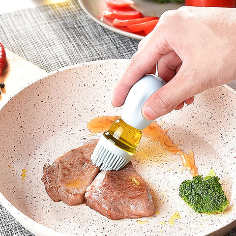 Glass oil brush with dropper cap