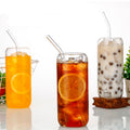 Amazon popular cola mug, high borosilicate, high temperature resistant glass, straw mug, beer mug, cola mug set pattern