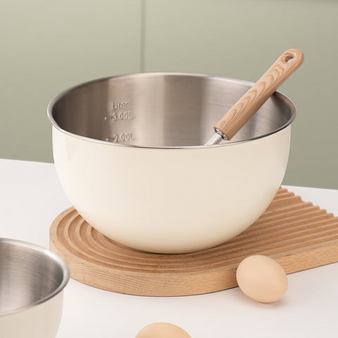 Food grade 304 stainless steel egg whipping basin baking deepening splash proof stirring container bowl cake cream whipping dish