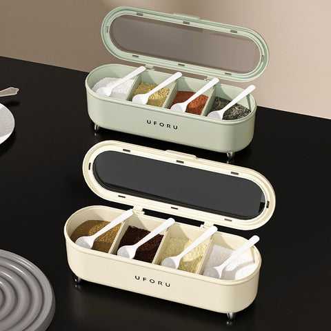 UFORU 4-Compartment Spice Organizer Box